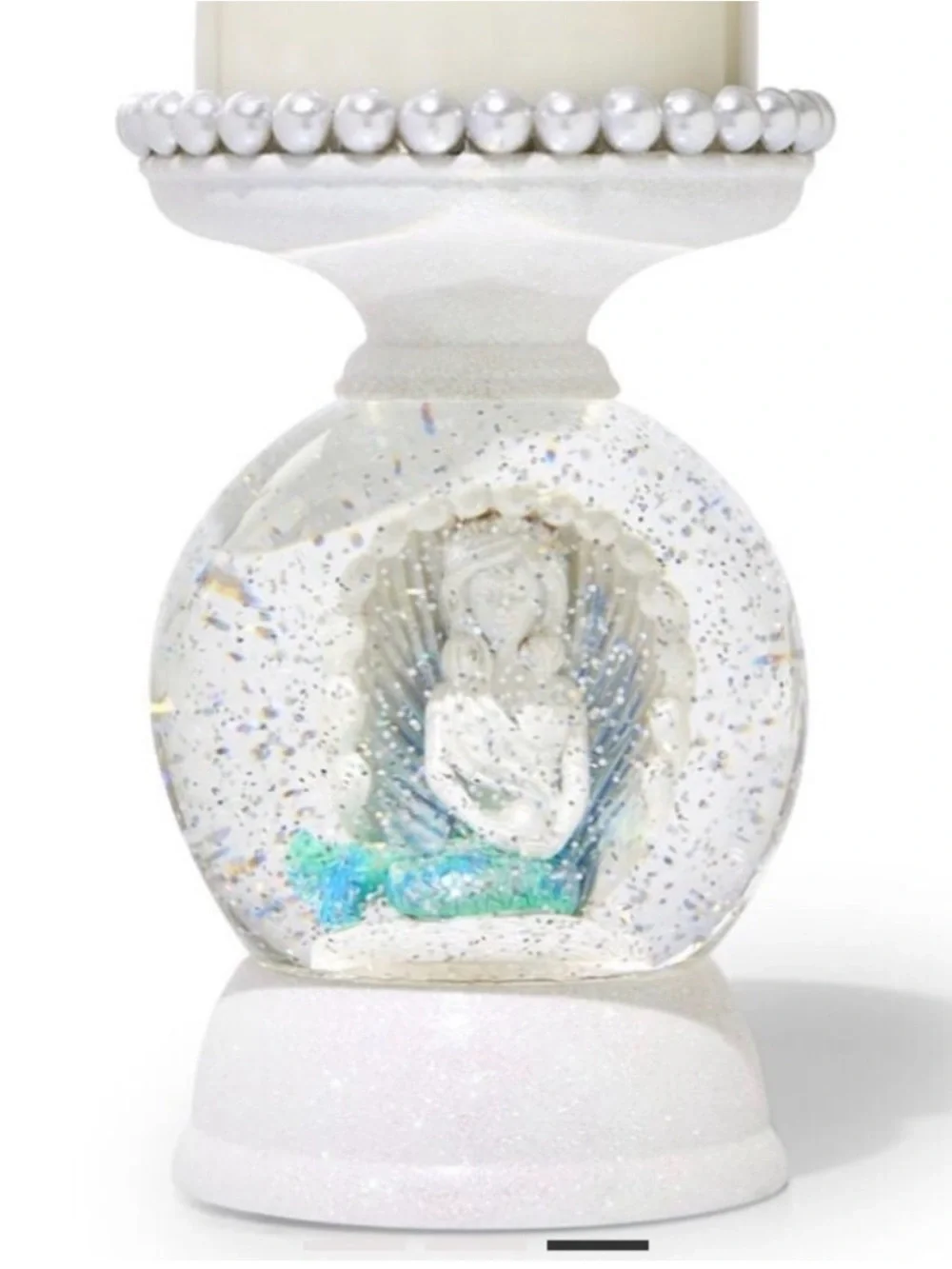 Bath & Body Works mermaid shell water globe Candle holder pedestal